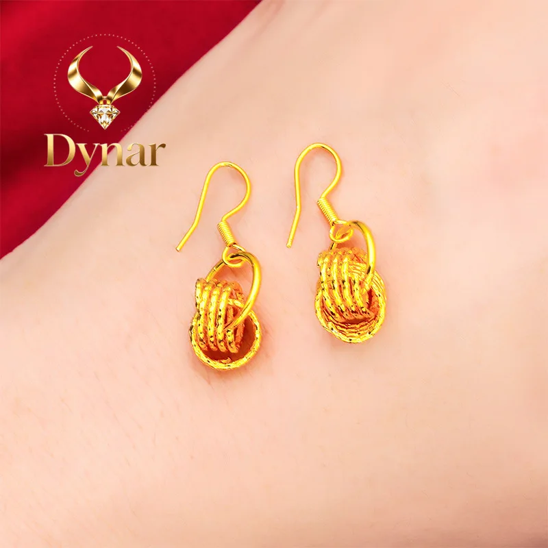 Dynar Jewelry    Women 24K gold, AU999 Extremely simple shiny design, low-key and exquisite workplace commuting