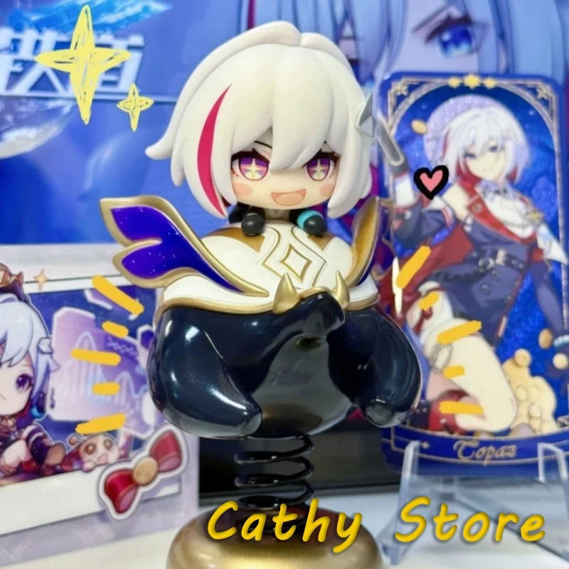 Honkai genuino: juego de ferrocarril Star, versión Q de topacio, modelo de figura Happy Shake, juguetes, decoración de escritorio exquisita, regalo coleccionable