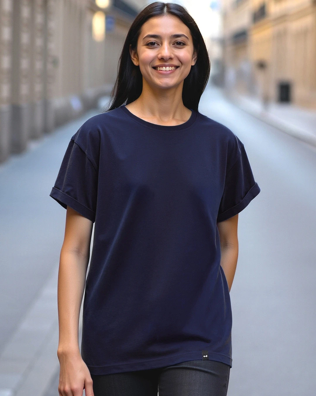 プラスサイズ 1枚入り レディース プラスサイズ Tシャツ プリント入り カジュアル ラウンドネック ポリエステル ストレッチ THE PLUS LIFE レディース プラスサイズ Tシャツ