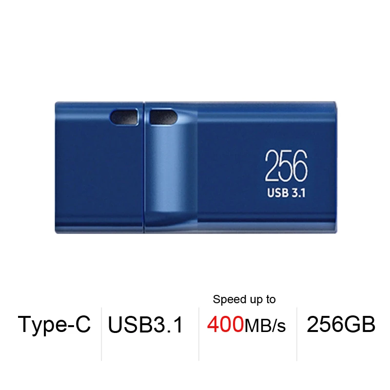 Imagem -05 - Samsung Usb3.1 Flash Drive de Disco Usb tipo c Dispositivo Pendrive Storager u Muf-da de Disco 64gb 128gb 256gb Velocidade de Usb-c de até 400 mb s