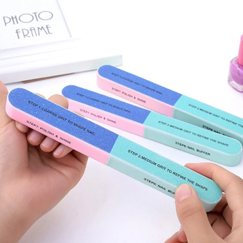 Colorful Professional Buff For Nails Six-sided Polishing Nail File Sanding Manicure Nail File Sanding Beauty Manicure Tools