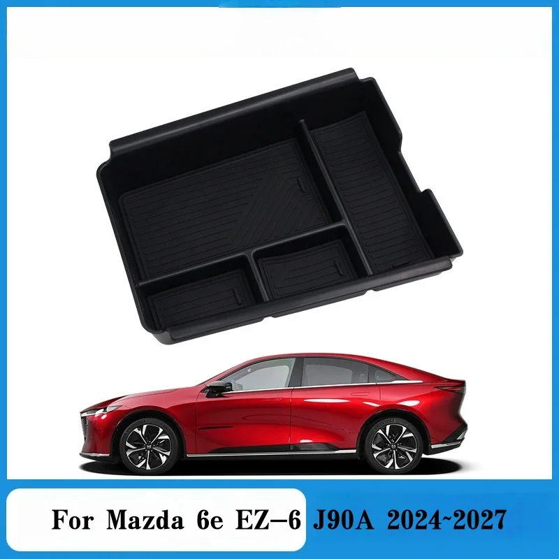 Автомобильный ящик для хранения для Mazda 6e EZ-6 J90A 2024 ~ 2027, ящик для хранения в подлокотнике, центральная консоль, нижний лоток, аксессуары для укладки и уборки Автомобильный ящик для хранения для Mazda 6e EZ-6 J90A 2024 ~ 2027, ящик для хранения в подлокотнике, центральная консоль, нижний лоток, аксессуары для укладки и уборки