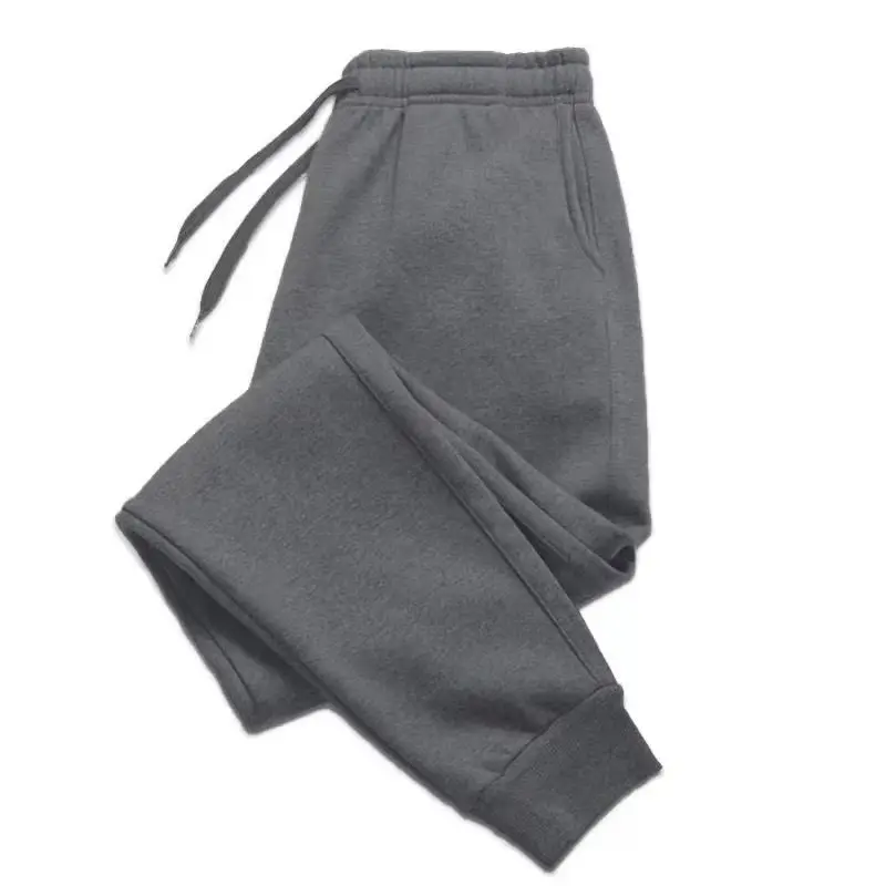 Men Fleece Lined Jogger Pants Drawstring Elastic Waist Warm Winter Sweatpants With Pockets Casual Athletic Sports Trousers