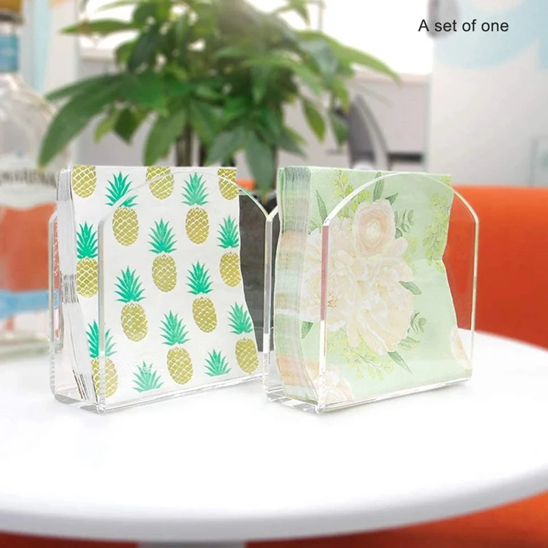 Clear Acrylic Napkin Holder Paper Serviette Dispenser Decorative Tissue Rack Box For Home Bar Hotel Dining Table Kitchen