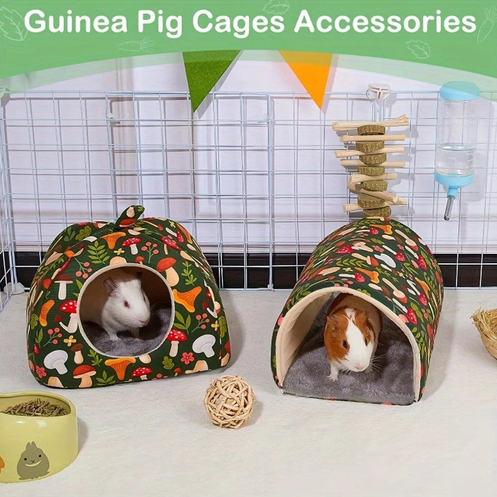 Guinea Pig Hideout Washable Guinea Pig Tunnel Set 2 Pack Guinea Pigs Toys Guinea Pigs Cage Accessories for Rabbit Guinea Pigs view 2