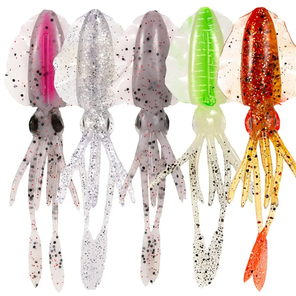 

1Pcs 5 Color Fishing Tackle Silicone 10/12/15cm Fishing Lure Squid Baits Artificial Lures Soft Bait