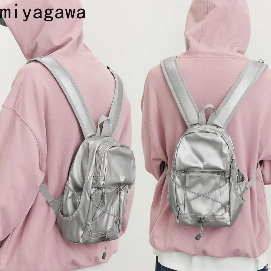 Miyagawa Small Silver Mountaineering Bag Picnic Bag Causal Students Book Bag 2023 New Fashion Korean Girls Y2k Backpack