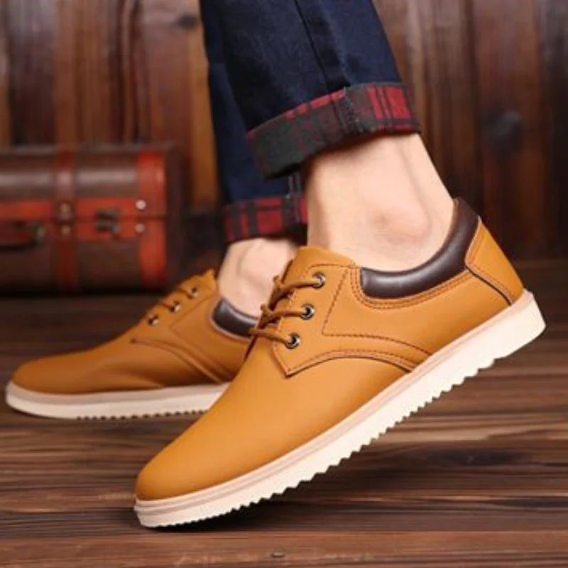 New In Leather Shoes for Men Comfortable Man Casual Shoe Fashion 2024 Social Legitimate On Sale Shipping Free Classic Original