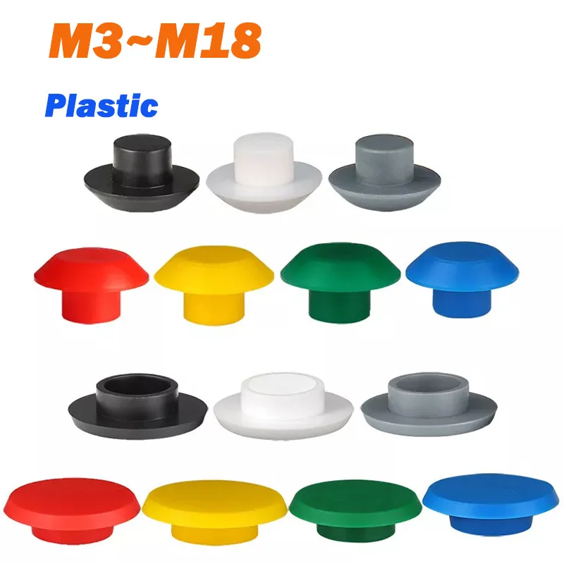Protective Caps for Screw M3 M4 M5 M6 M8 M10 M12 M14 M16 M18 Plastic Allen Key Hex Bolt Socket Head Caps Protective Cover
