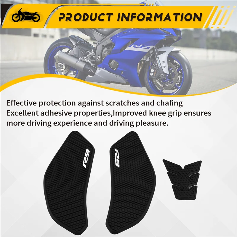 

【Price Drop !!】Motorcycle Tank Protector Anti-Slip Stickers Decal Knee Grip Tank Pad For YZF R9 YZF-R9 2025-