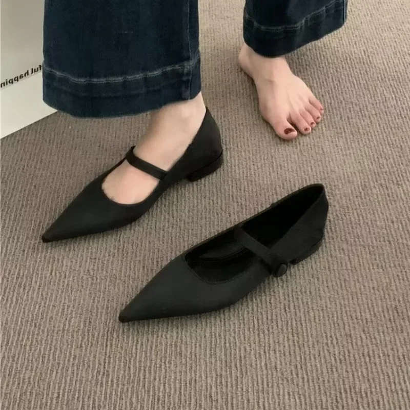 2024 Wysokiej jakości buty damskie Pointy New Women\'s Flats Outdoor Loafers Pointed Toe Solid Shoes Female Casual Flat Shoes