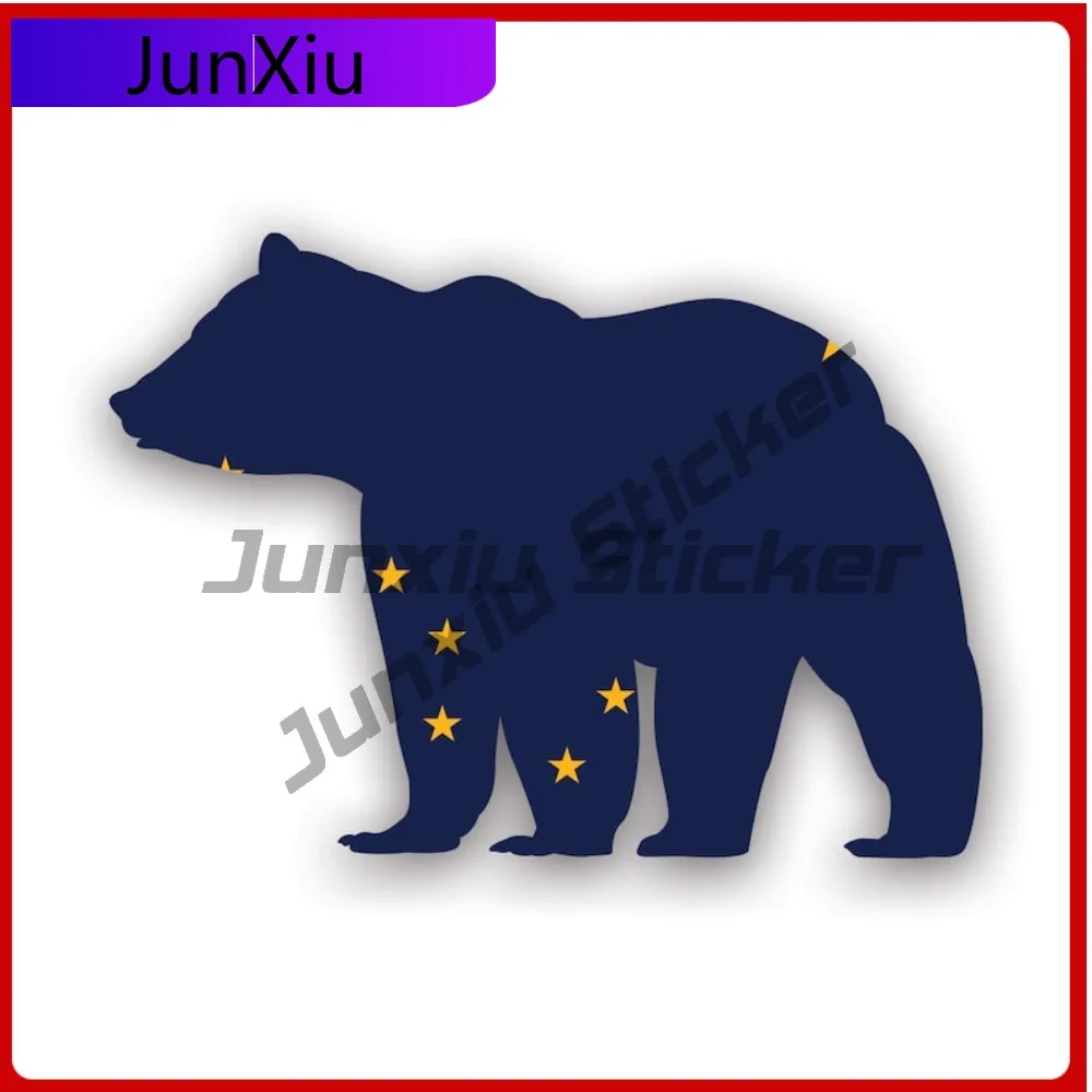 

Alaska Bear Flag Sticker Uv Protected Outdoors Explore Camping Hiking Overlanding Rv Ak Car Sticker Vinyl Decal Waterproof