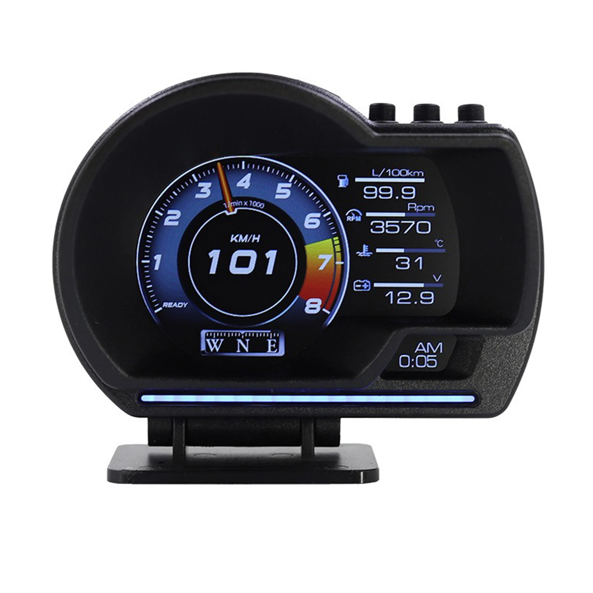 

A500 OBD2 Car Head Up Display HUD Smart Car Turbo RPM Water & Oil temp Gauge Digital Odometer Over Speed Warning GPS 3.5" Screen