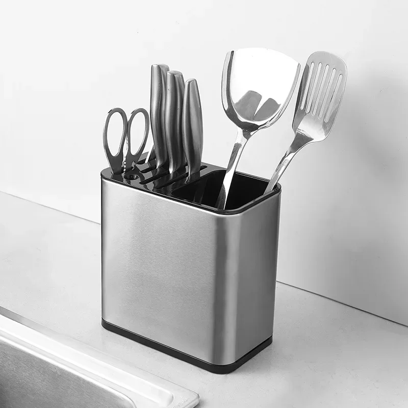 Stainless Steel Chopstick Spoon Storage Rack Box, Kitchen Utensil Holder Organizer, Drying Tableware Container, Cutlery Basket