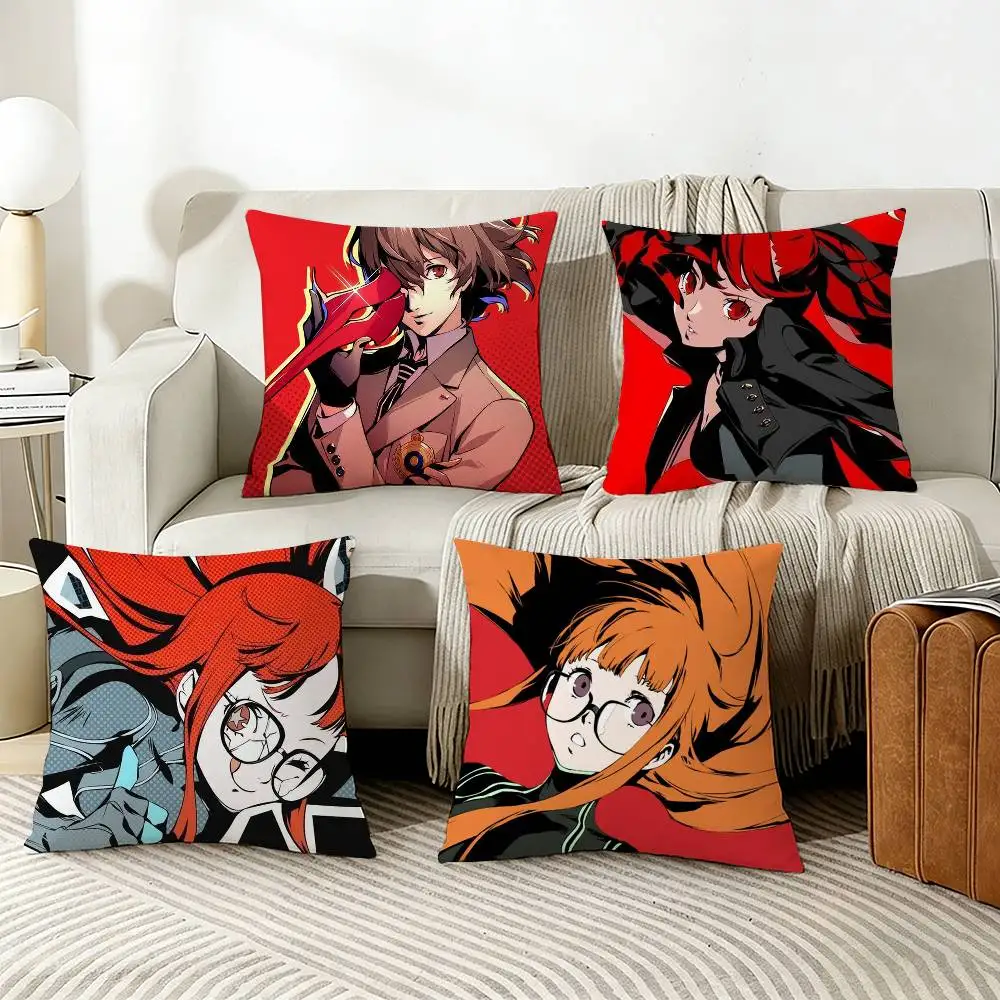 

P-Persona 5 Anime Various Sizes Square Pillow Case For Car Home Bedchamber Decor
