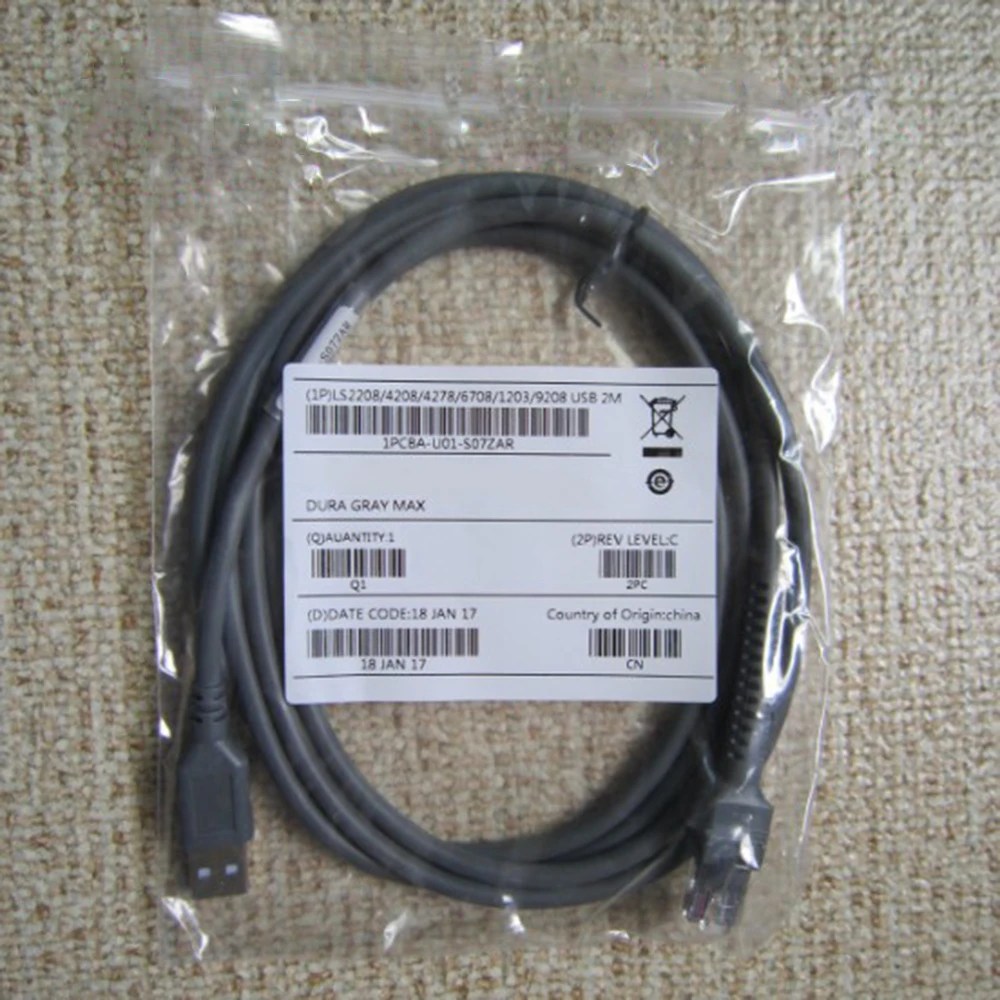 

5PCS Compatible CBA-U01-S07ZAR 2m USB Cable for Symbol Motorola LS1203 LS2208 LS4208 LS3008 Barcode Scanner