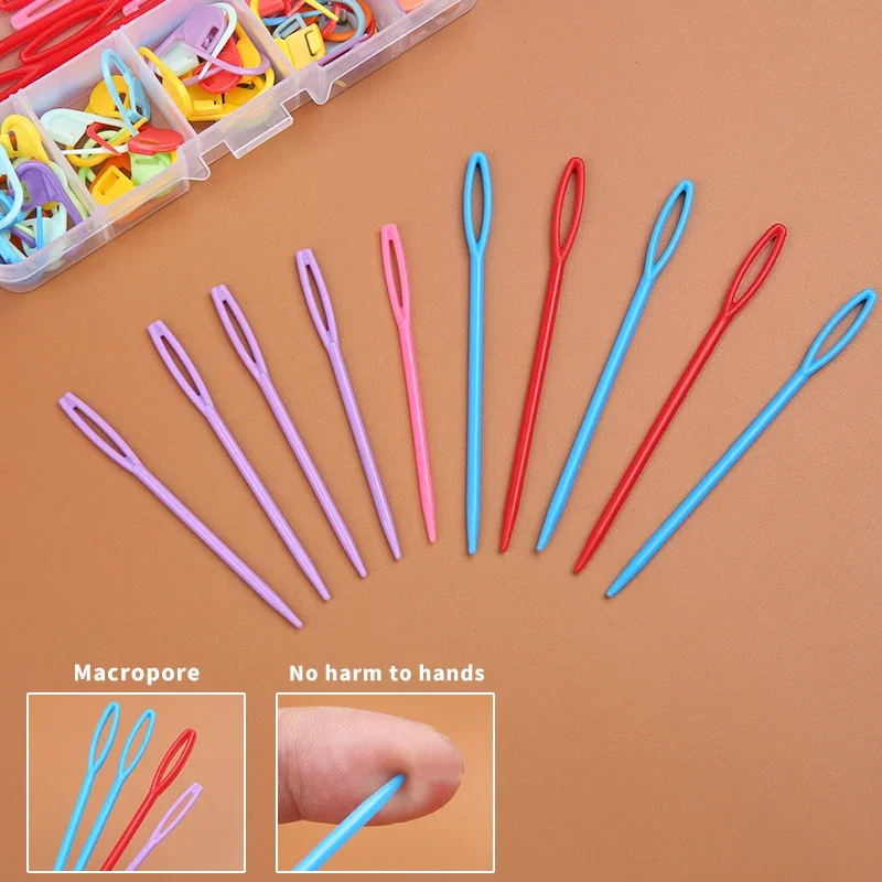 61 قطعة متعدد الألوان البلاستيك الراتنج مقاطع صغيرة الحياكة الكروشيه علامات قفل غرزة مشبك إبرة بمناسبة خواتم DIY بها بنفسك أداة الخياطة #6