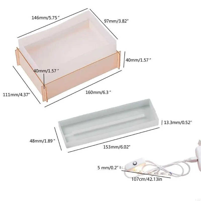 

Y55F Light Resin Silicone Mold for DIY Table LED Lamp Desk Ornaments Resin Casting