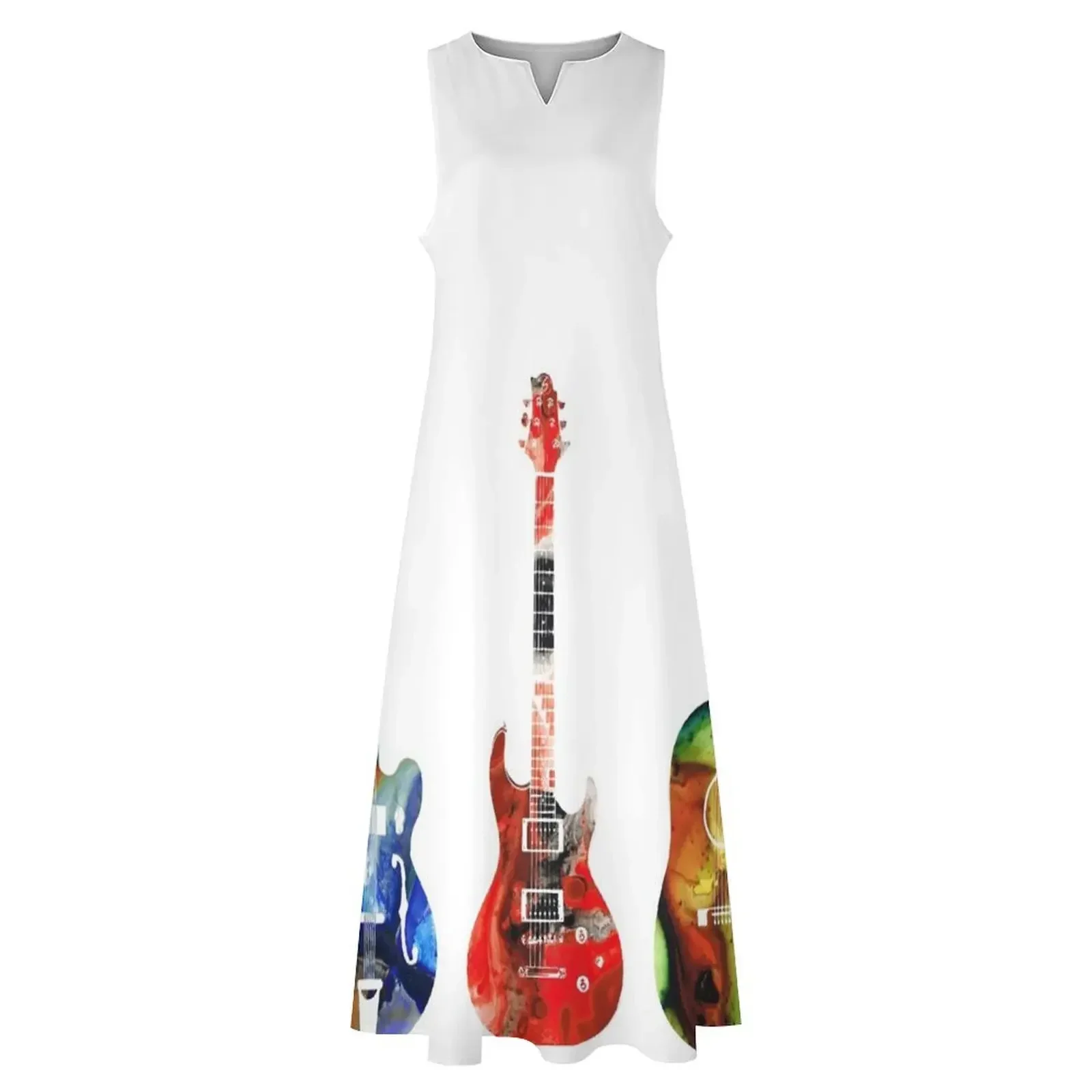 Guitar Threesome - Colorful Guitars By Sharon Cummings Long Dress summer dress woman 2025 Dress