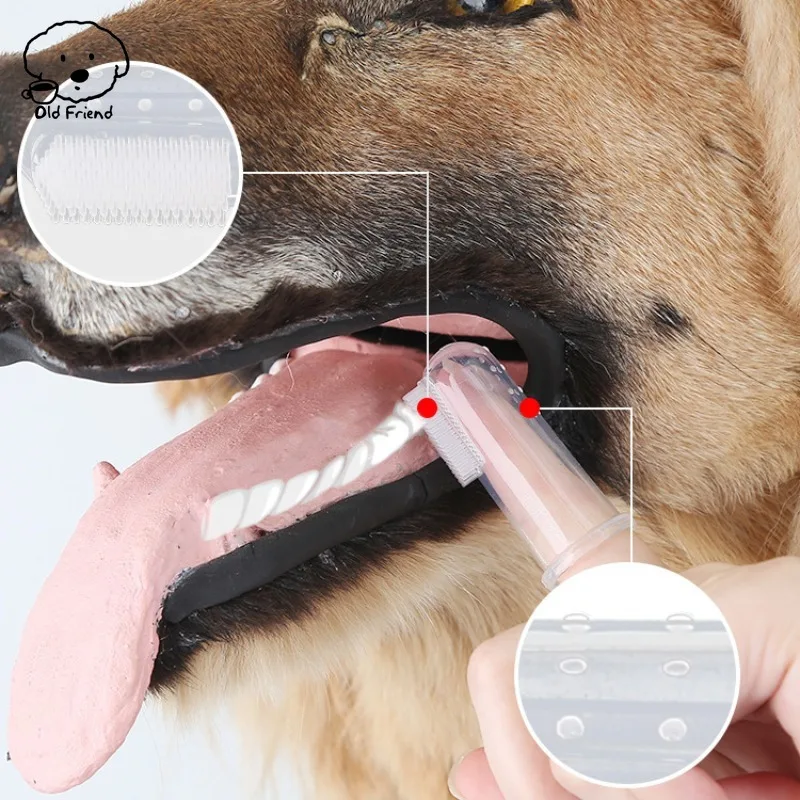 Dog Brushing Tool for Cats Finger Sleeve Toothbrush and Toothpaste Set Teddy Pet Small Dog Cleaning Supplies Pet Accessories