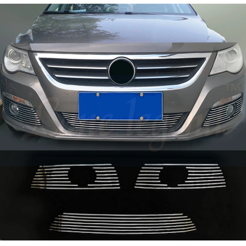 For VW Volkswagen PASSAT CC 2009-2012 High Quality Stainless Steel Front Grille Around Trim Racing Grills Trim Body Kit