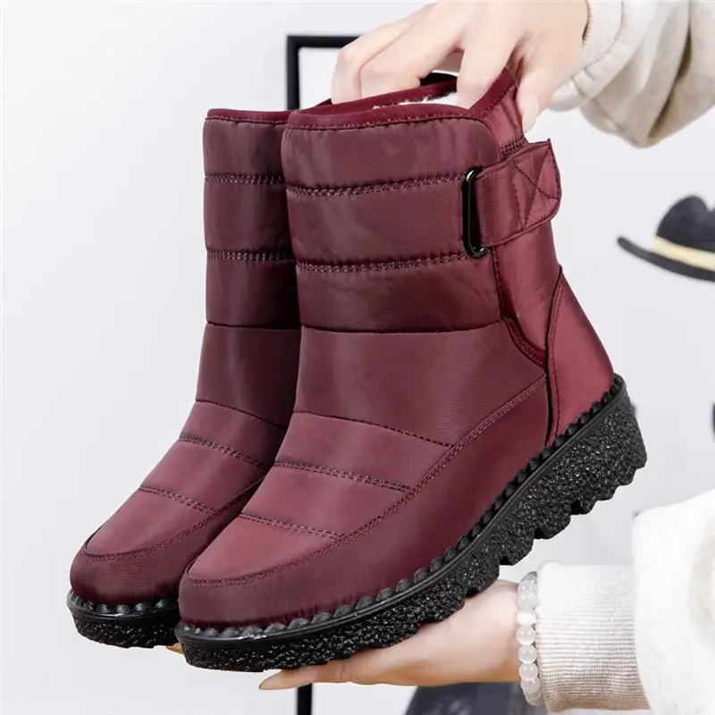 Botas de pelúcia impermeáveis para mulheres, sapatos casuais, manter aquecido, botas de neve, inverno, novo