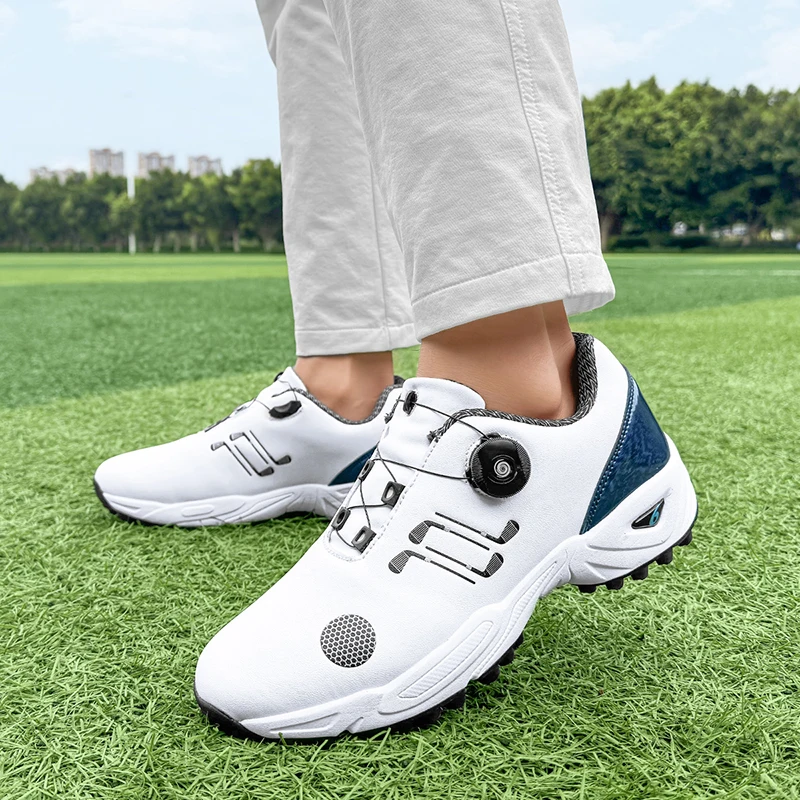 Professional Big Size Outdoor Leather Golf Shoes for Men and Women Black White Soft Flat Walking Golfer Sneakers Top quality