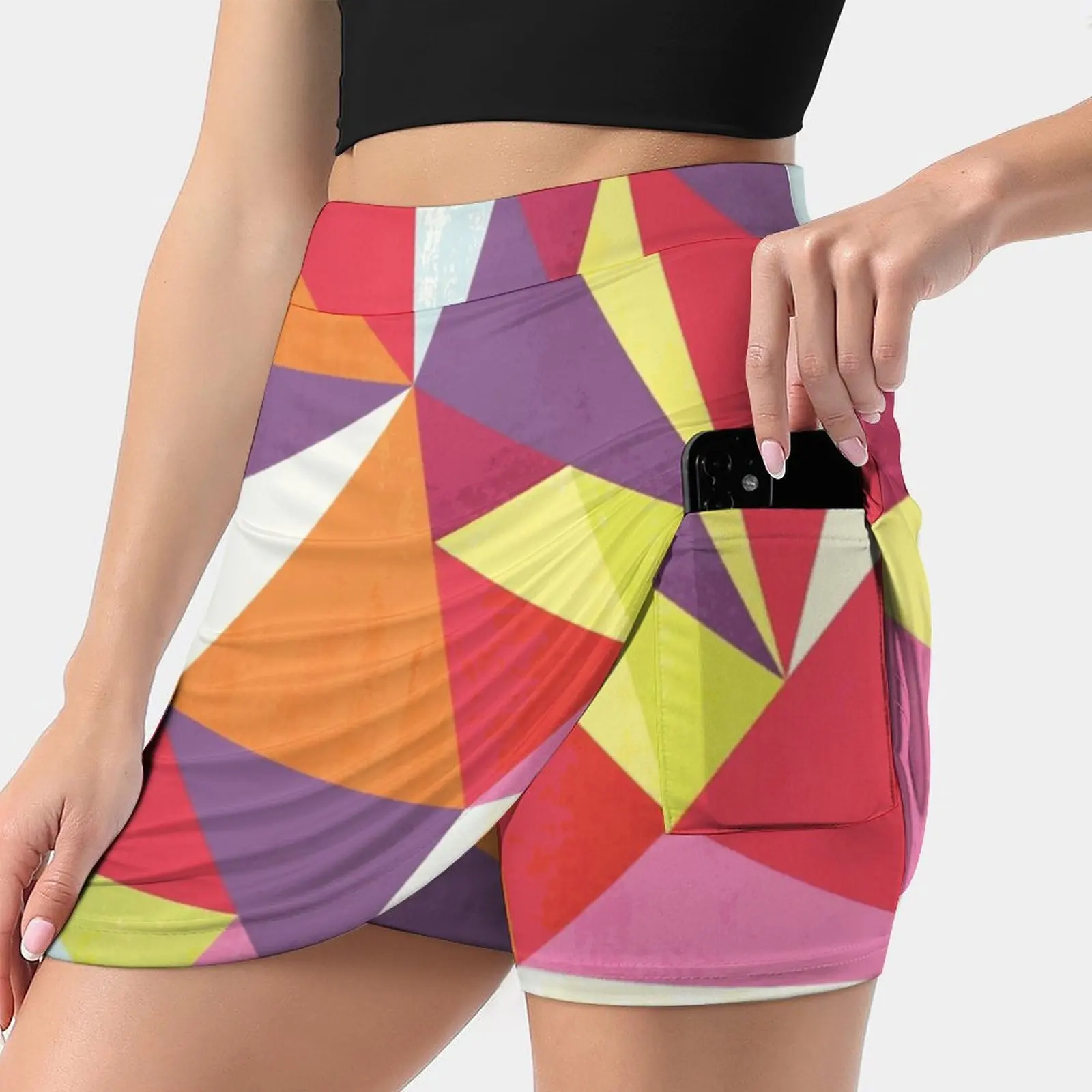 Triangalize Korean Fashion Skirt Summer Skirts For Women Light Proof Trouser Skirt Colourful Feminine Graphic Colours Pattern