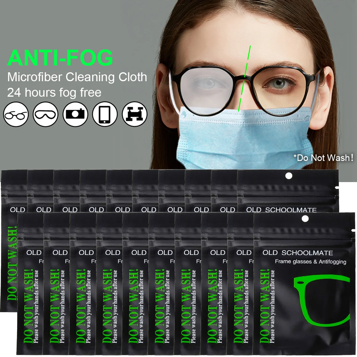 

Reusable Anti-Fog Lens Wipes Anti Fog Glasses Lens Cloth Mask Cleaner Car Rearview Mirror Defogger Sport Swimming Goggles Helmet