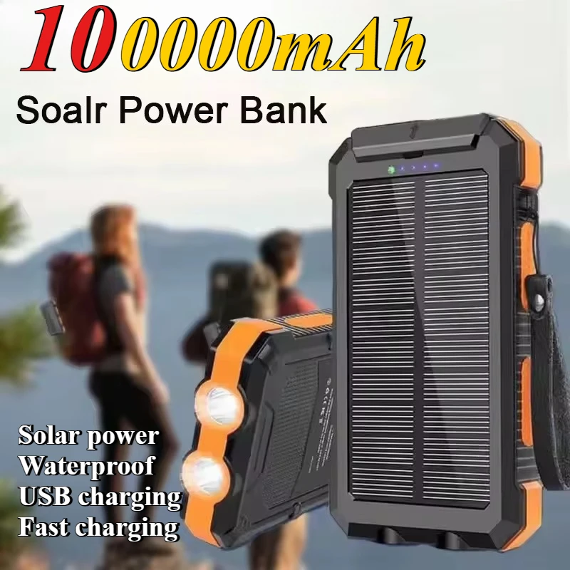

Портативный уличный водонепроницаемый аккумулятор на солнечной батарее емкостью 100000 мАч для IPhone Xiaomi Huawei Samsung