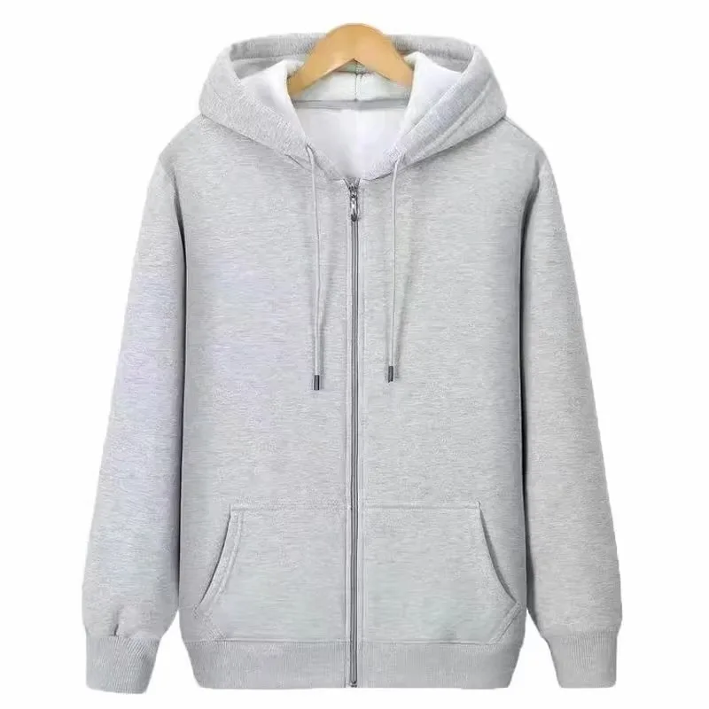 سترة رجالية مبطنة بالصوف مع غطاء للرأس، معطف دافئ غير رسمي للعمل في الخريف والشتاء، سترة بسحاب فضفاضة بتصميم عصري للشباب