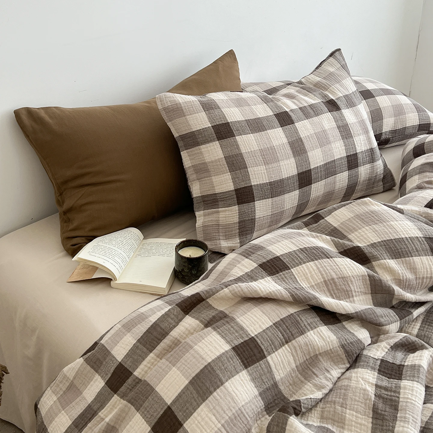 Niedliche Bettwäsche im koreanischen Stil für Mädchen Bettwäsche neue haut freundliche frische Flora gedruckt gewaschene Baumwolle Bett bezug Set – Detail 10
