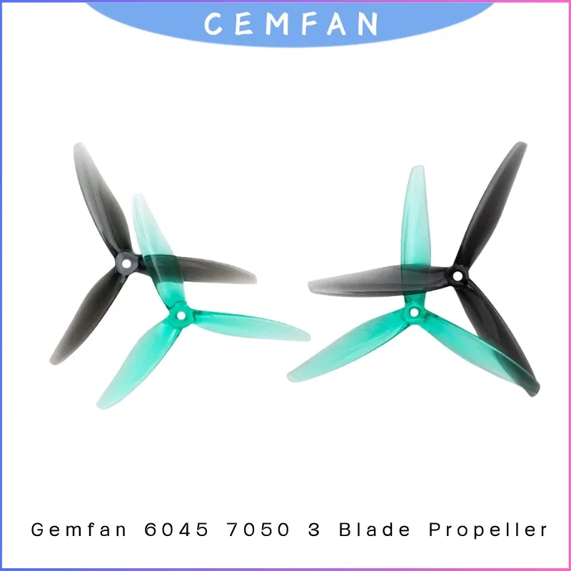 

Gemfan 6045 7050 3-лопастной пропеллер Hurricane для ПК для 6/7 дюймов FPV дрона, многороторный радиоуправляемый квадрокоптер дальнего действия для фристайла, 2 пары