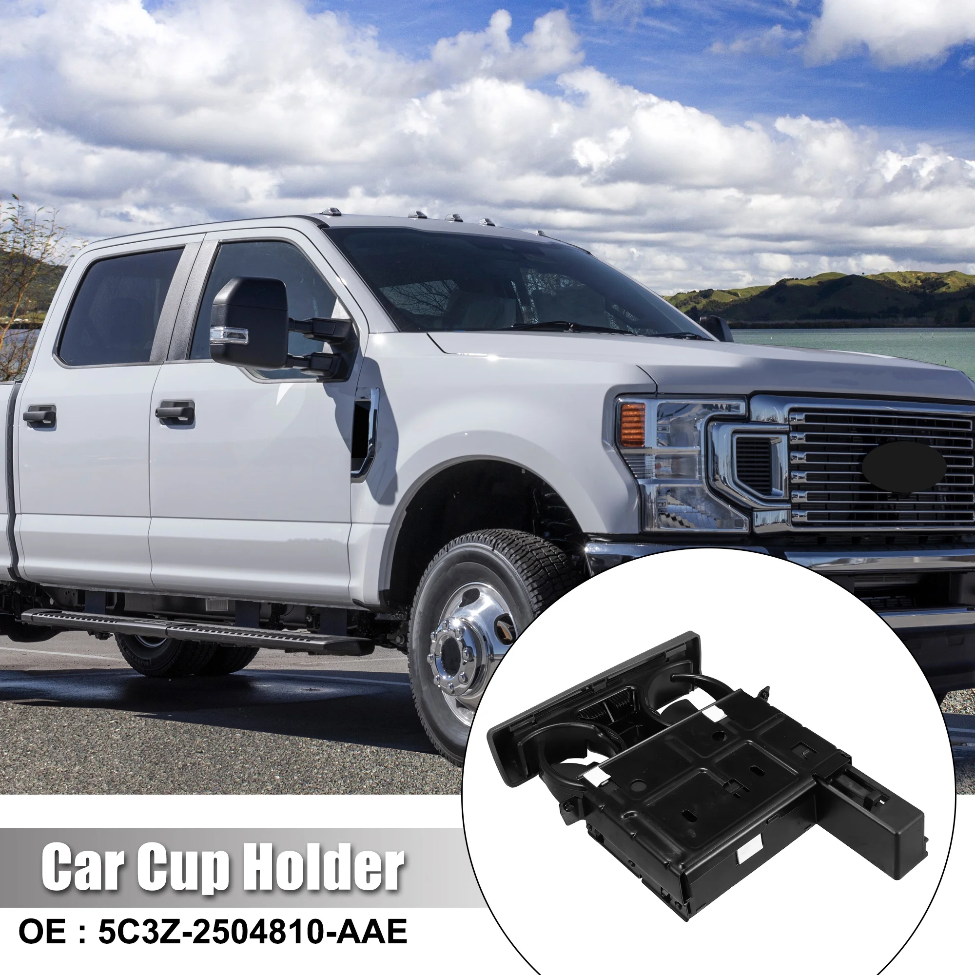 X Autohaux Car Dashboard Cup Holder Storage Bracket 5C3Z-2504810-AAE for Ford F-250 F-350  F-450 F-550 Super Duty 2005-2007