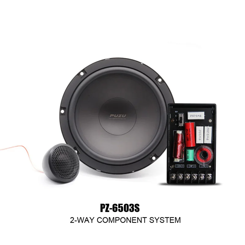 PZ-6503S alto-falante coaxial com tweeter, combinação de gama completa, alto-falante agudos, crossover bidirecional, som de áudio do carro, 6.5 