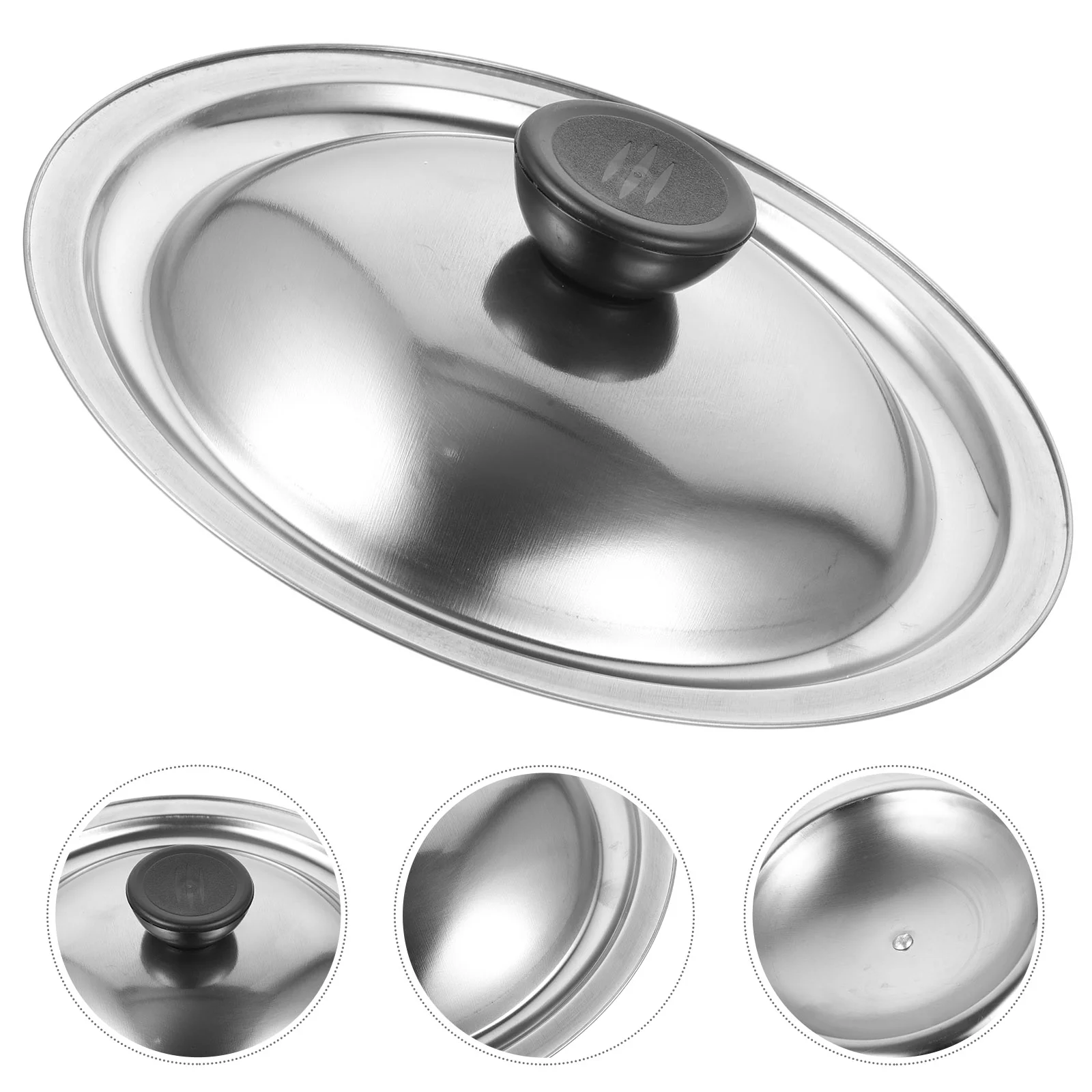 Stainless Steel Pan Cover Lid Universal Lid Pots Pans Skillets 20Cm Metal Food Dome Cover Replacement Frying Pan Cover Cast