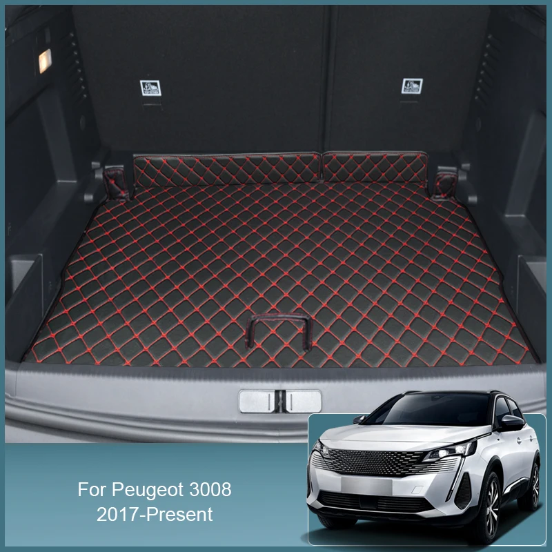 

1pc PU Leather Car Trunk Mat For Peugeot 3008 2017-2025 Waterproof Carpet Protective Tray Cargo Liner Accessories Para Auto