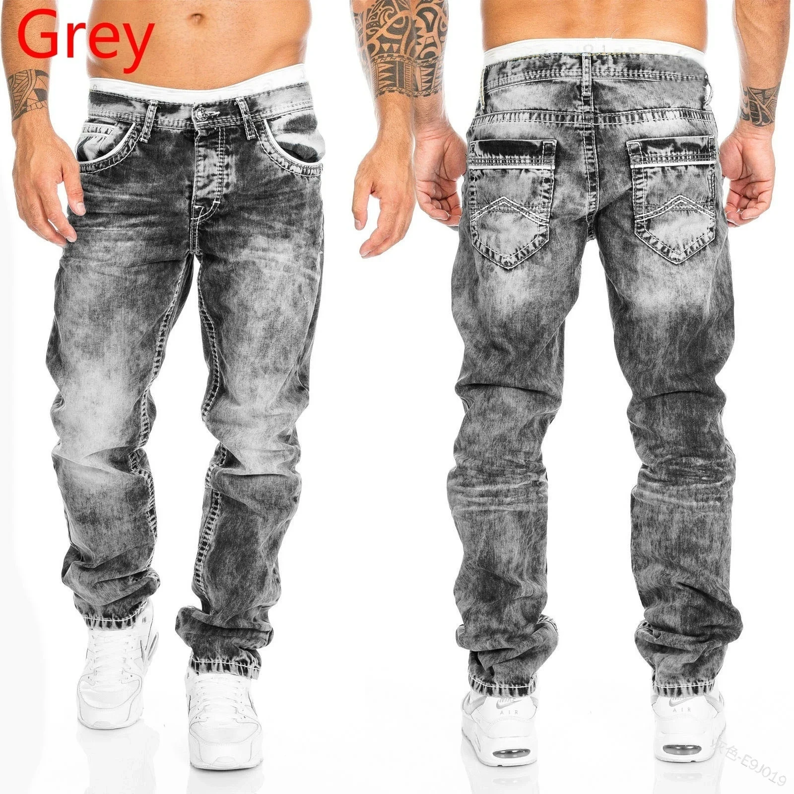 New 2025 men's jeans straight leg elastic slim fit jeans men's long pants men's… - Image 3