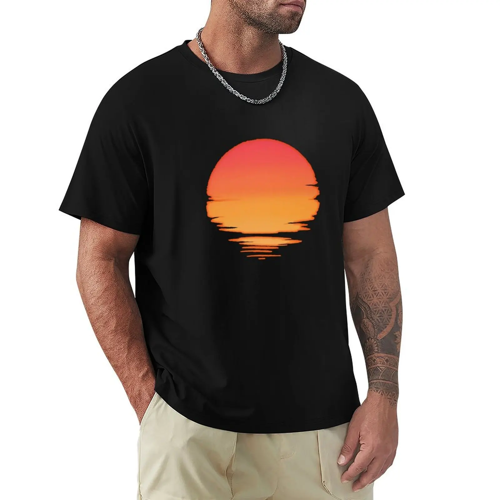 

Synthwave Anime Sun 1 T-shirt tops anime clothes t shirt men