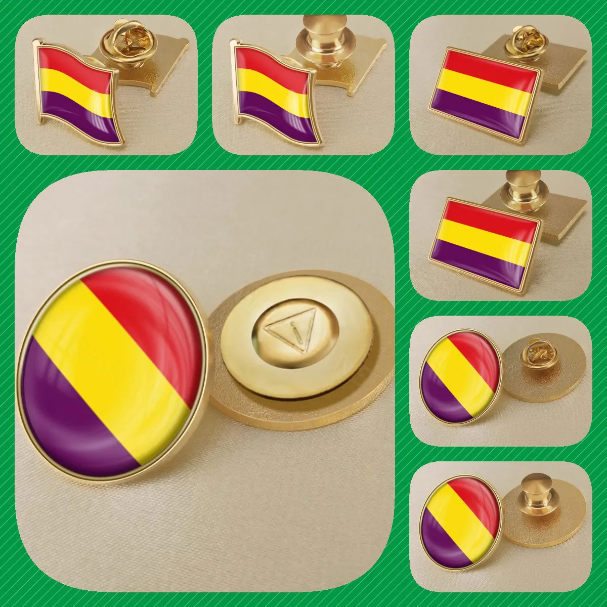 Spanish Republic Flag Brooches Badges Lapel Pins