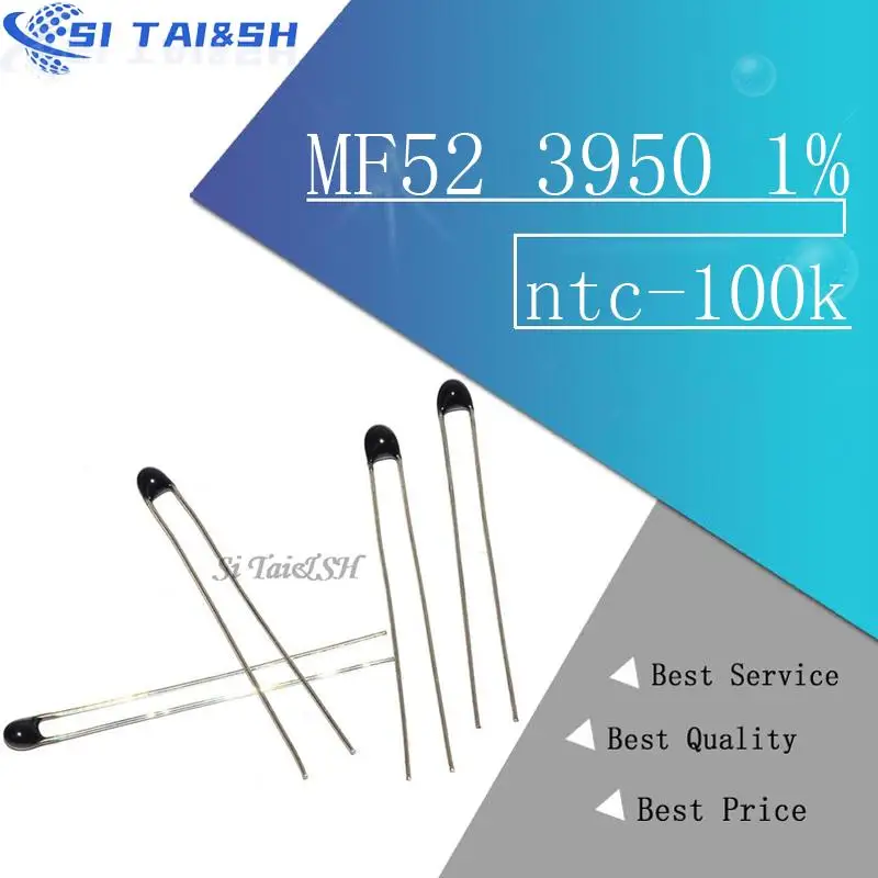 

100pcs ntc-mf52at ntc thermistor temperature sensor ntc thermistor 100k ntc MF52AT MF52 3950 100 k ohm ntc 3950 1% ntc-100k/3950