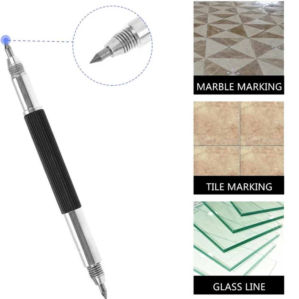 3 Piece Double Ended Carbide Scriber Pen Set with Steel Tips for Precise Marking on Hard Materials Including Steel
