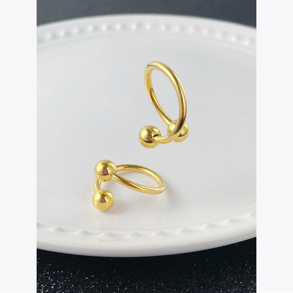 

ENFASHION Gold Color Balls Ear Cuff Kolczyki Clip On Earrings Fashion Jewelry 2022 Friends Gift Wholesale Dropshipping E221383