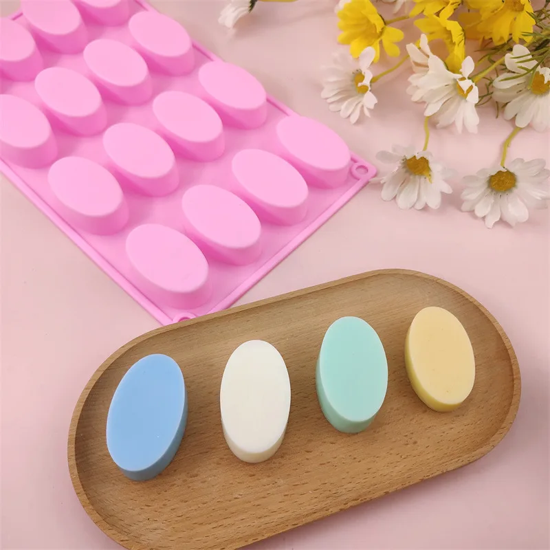 16 Hole Elliptical Shape ﻿Silicone Mold Fondant Chocolate Cake Decorating Tools DIY Handmade Clay Resin Soap Baking Mould Tool