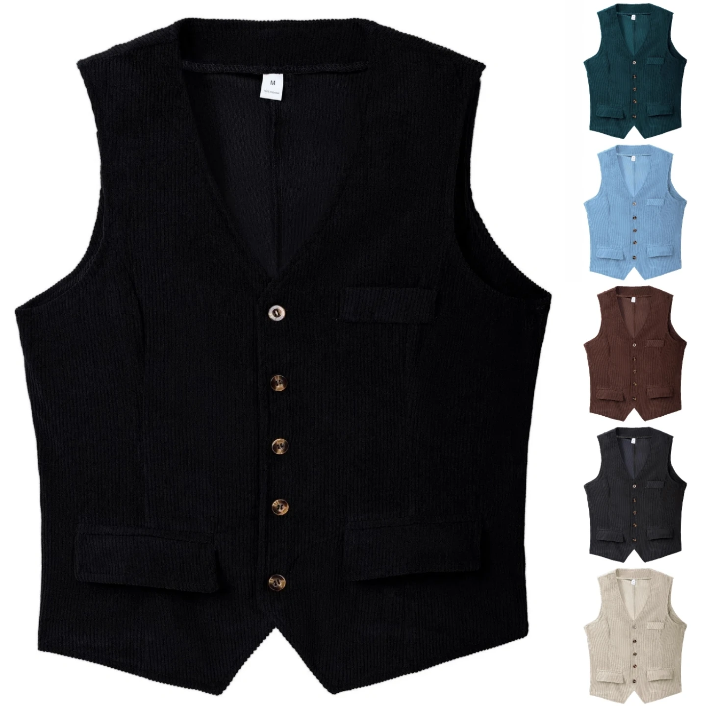 

Men's new spring/summer style urban retro classic simple fashion modern inheritance, corduroy white Cord Vest