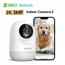 Botslab 2K 3MP Wifi PTZ 360° Smart Security Camera, Indoor Camera AI Human Detection Auto Tracking Night Vision