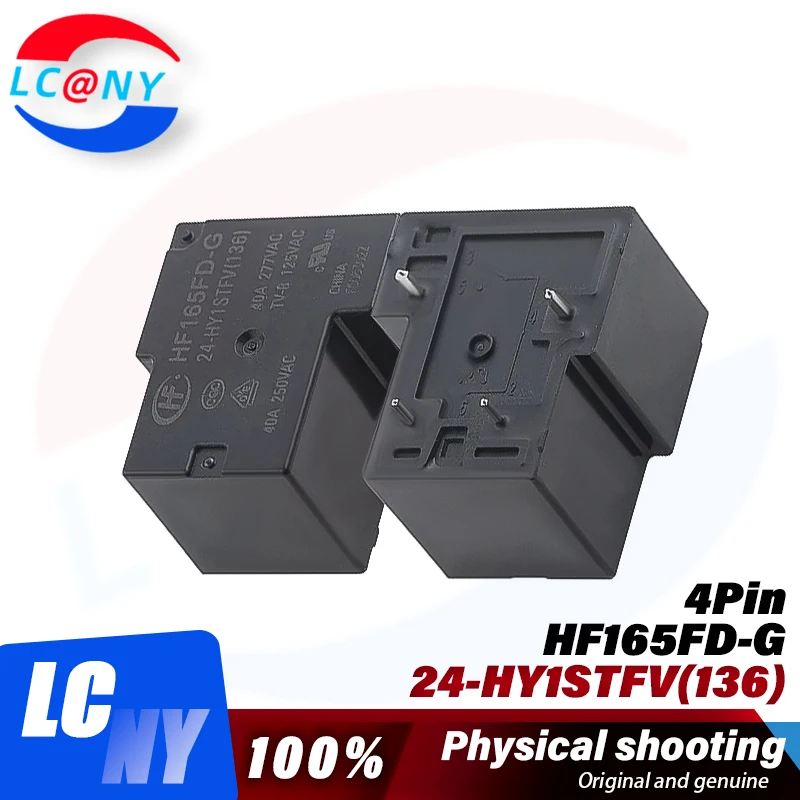 5PCS Original Power HF Relay HF165FD HF165FD-G-24-HY1STFV 24VDC 4PIN 40A Power relay HF165FD-G-24-HY1STFV relay