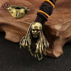 1set Hot Movie Character Pirates Captain Figurines Brass Paracord Bead DIY Knife Lanyard Pendant Charms EDC Accessories For Fans