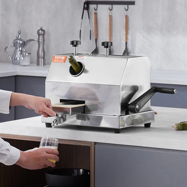 SucceBuy Commercial Sugar Cane Juicer 110LBS/H High Output Sugarcane Juicer Machine w/3 Stainless Steel Rollers 2.4" Large Inlet 2 VEVOR Commercial Sugar Cane Juicer – 110 LBS/H, 3-Stage Rollers, Automatic Pulp Ejection – view 2