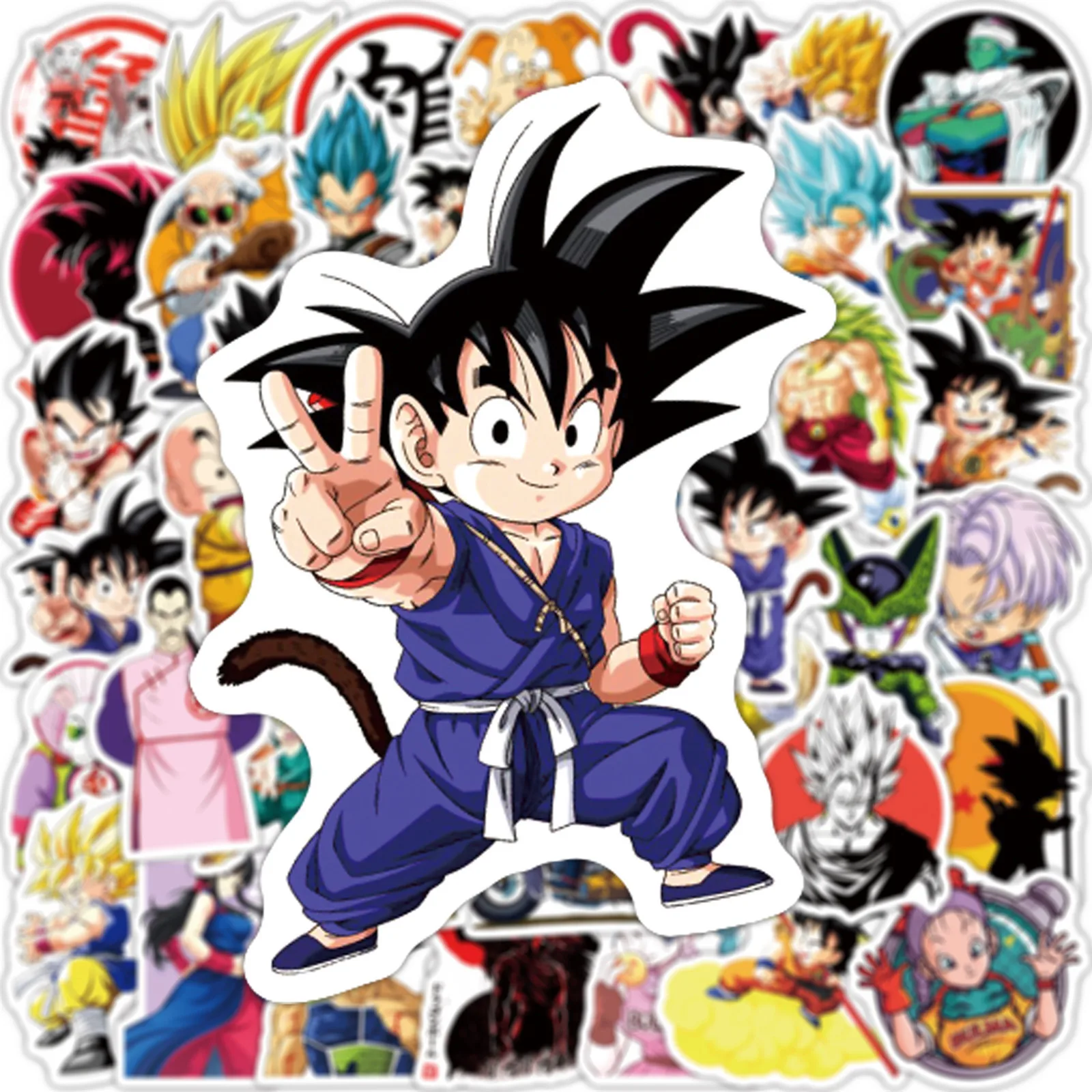 50pcs Dragon Ball Stickers Pack DIY Decoration Waterproof Phone Case Laptop Skin Cute Anime Sticke Kawaii Packaging Art Supplies